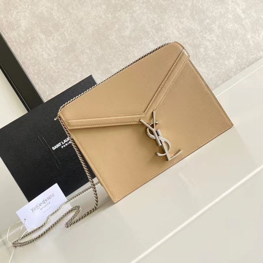 Saint Laurent Cassandra Bag In Apricot Calfskin