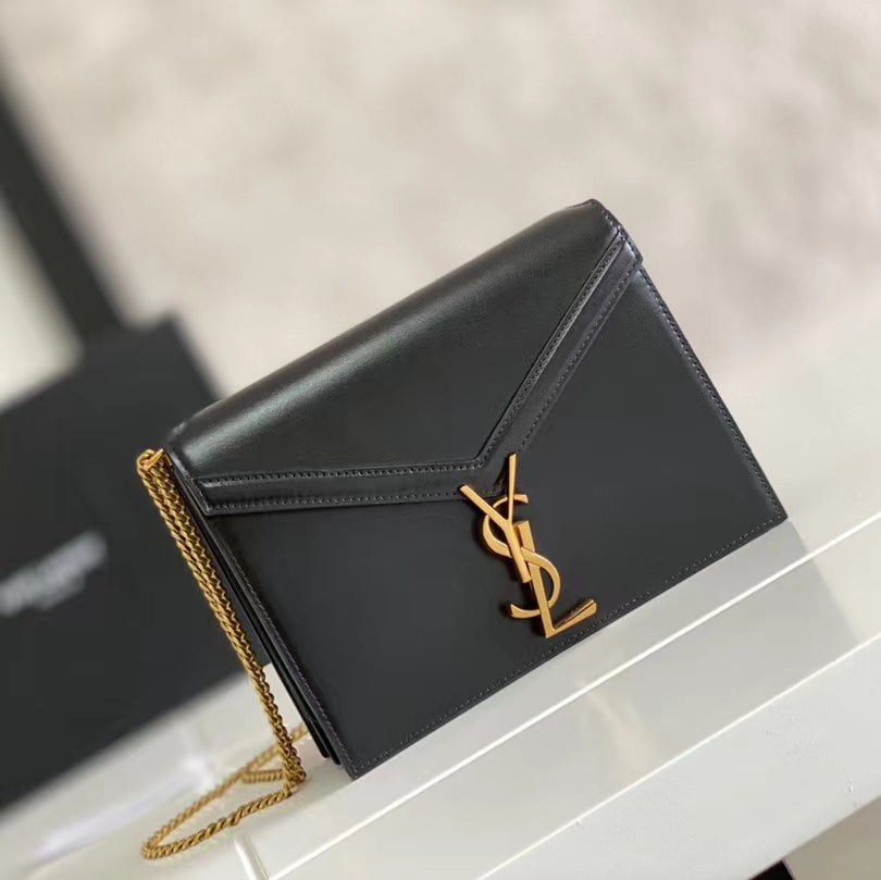 Saint Laurent Cassandra Bag In Black Smooth Calfskin