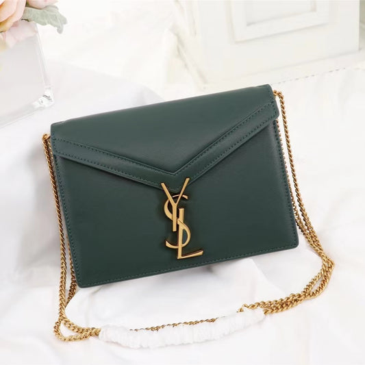 Saint Laurent Cassandra Bag In Dark Green Smooth Calfskin