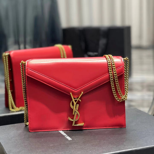 Saint Laurent Cassandra Bag In Red Calfskin