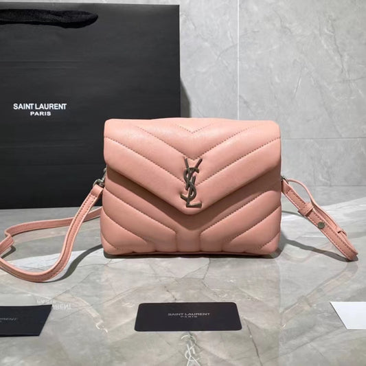 Saint Laurent LouLou Chain Bag In Pink Quilted Calfskin