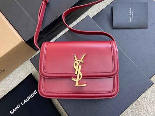 Saint Laurent Small Solferino Bag In Red Calfskin