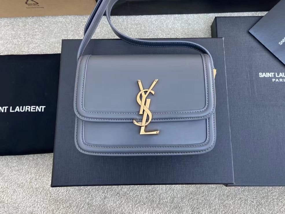 Saint Laurent Small Solferino Bag In Haze Blue Calfskin