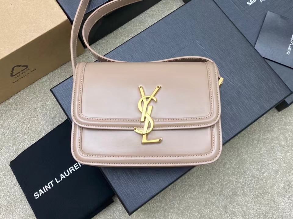 Saint Laurent Small Solferino Bag In Nude Calfskin