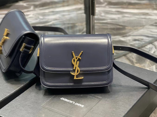 Saint Laurent Small Solferino Bag In Blue Calfskin