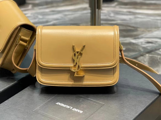 Saint Laurent Small Solferino Bag In Jaune Ambre Calfskin