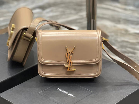 Saint Laurent Small Solferino Bag In Apricot Calfskin