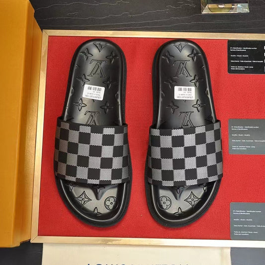 Louis Vuitton Waterfront Mules With Checkerboard Pattern