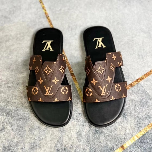 LV Fashion Dark Brown Presbyopic Mules Slippers