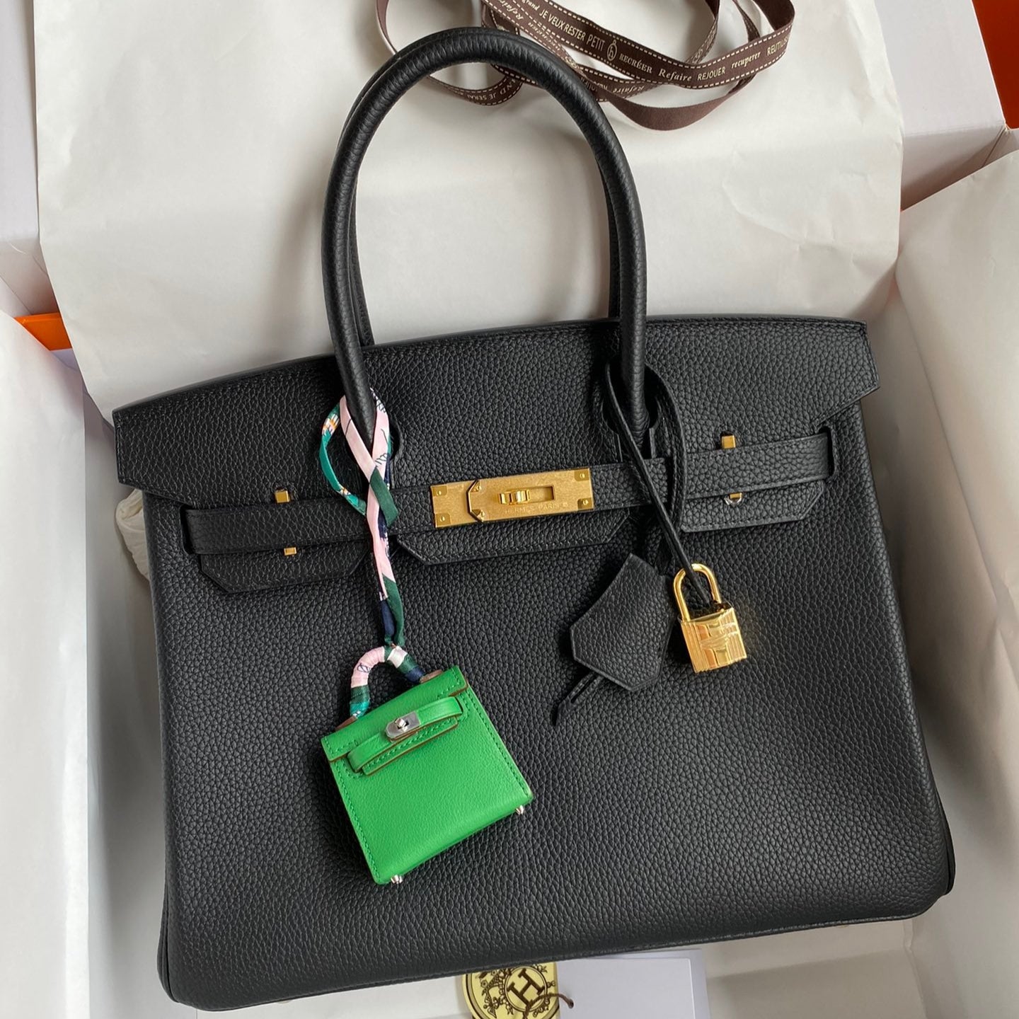 Hermes Birkin 30 Bag in Black Togo Leather 