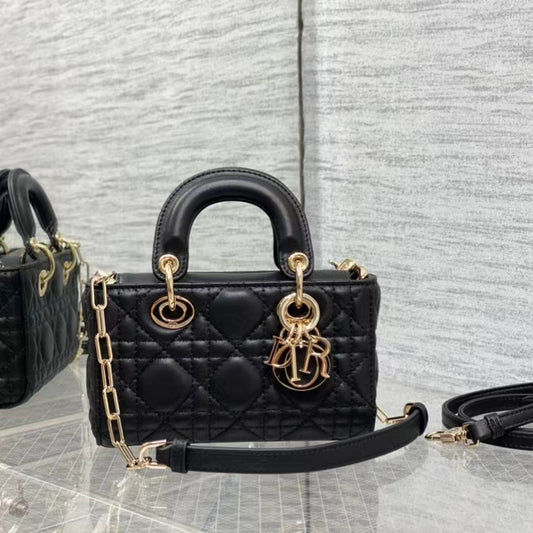 Dior Lady D-Joy Micro Bag In Black Cannage Lambskin