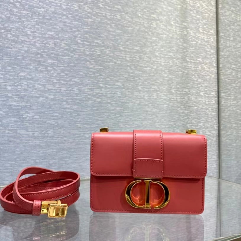 Dior 30 Montaigne Micro Bag In Red Box Calfskin