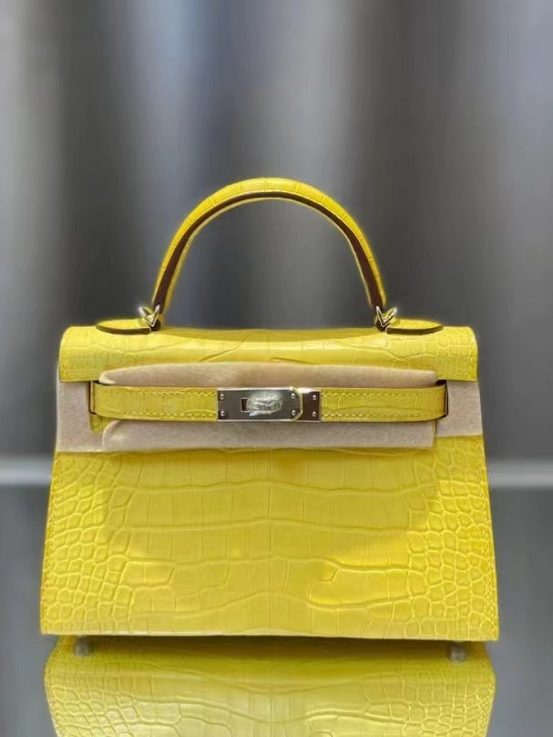 Hermes Yellow Crocodile Mini Kelly II 20 cm