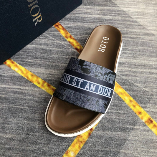 Christian Dior Slides With Blue 'Christian Dior'