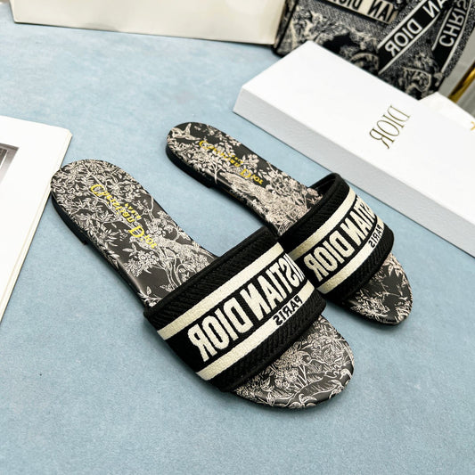 Dior Cotton 3D Embroidery Printing Slides