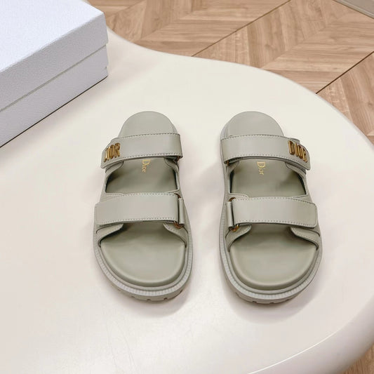 Dior Gray Lambskin Dioract Slides