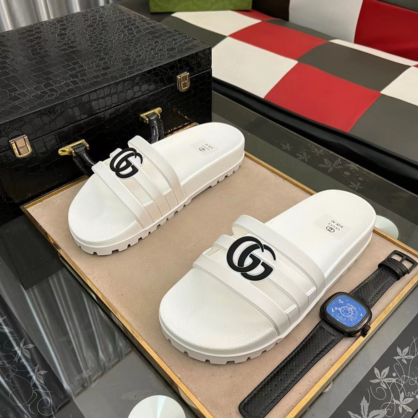 Gucci Summer White Luxury Mules Beach Slides