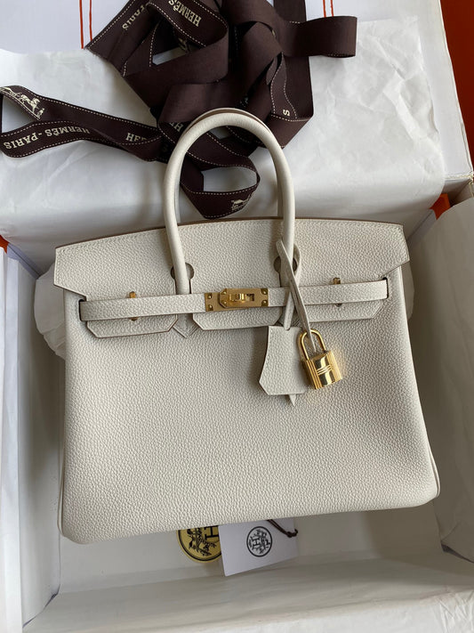 Hermes Birkin 25 Bag In Beton Togo Leather