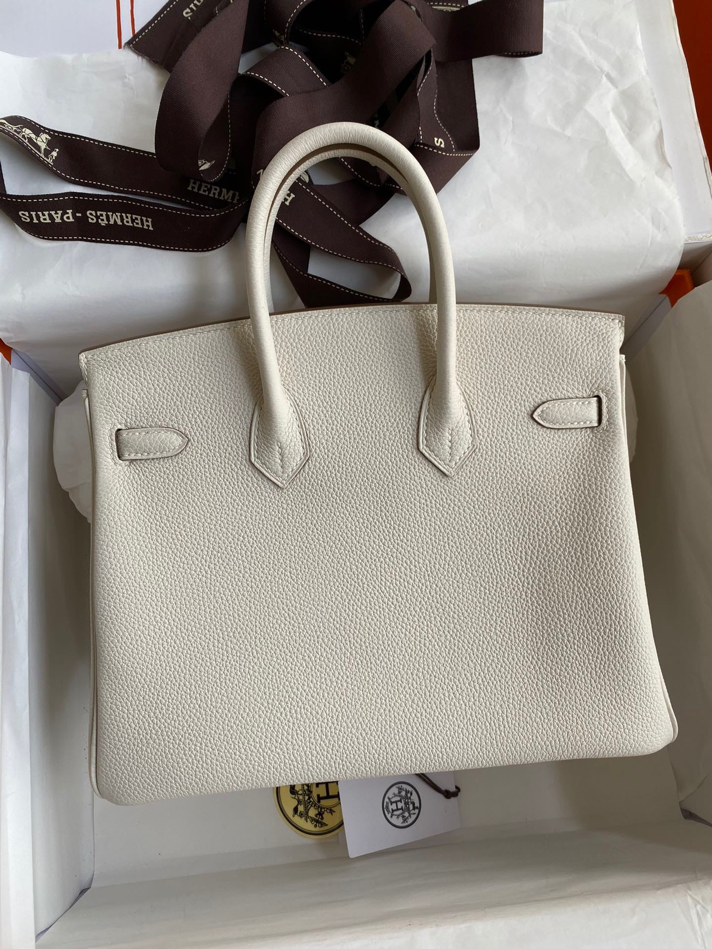 Hermes Birkin 25 Bag In Beton Togo Leather