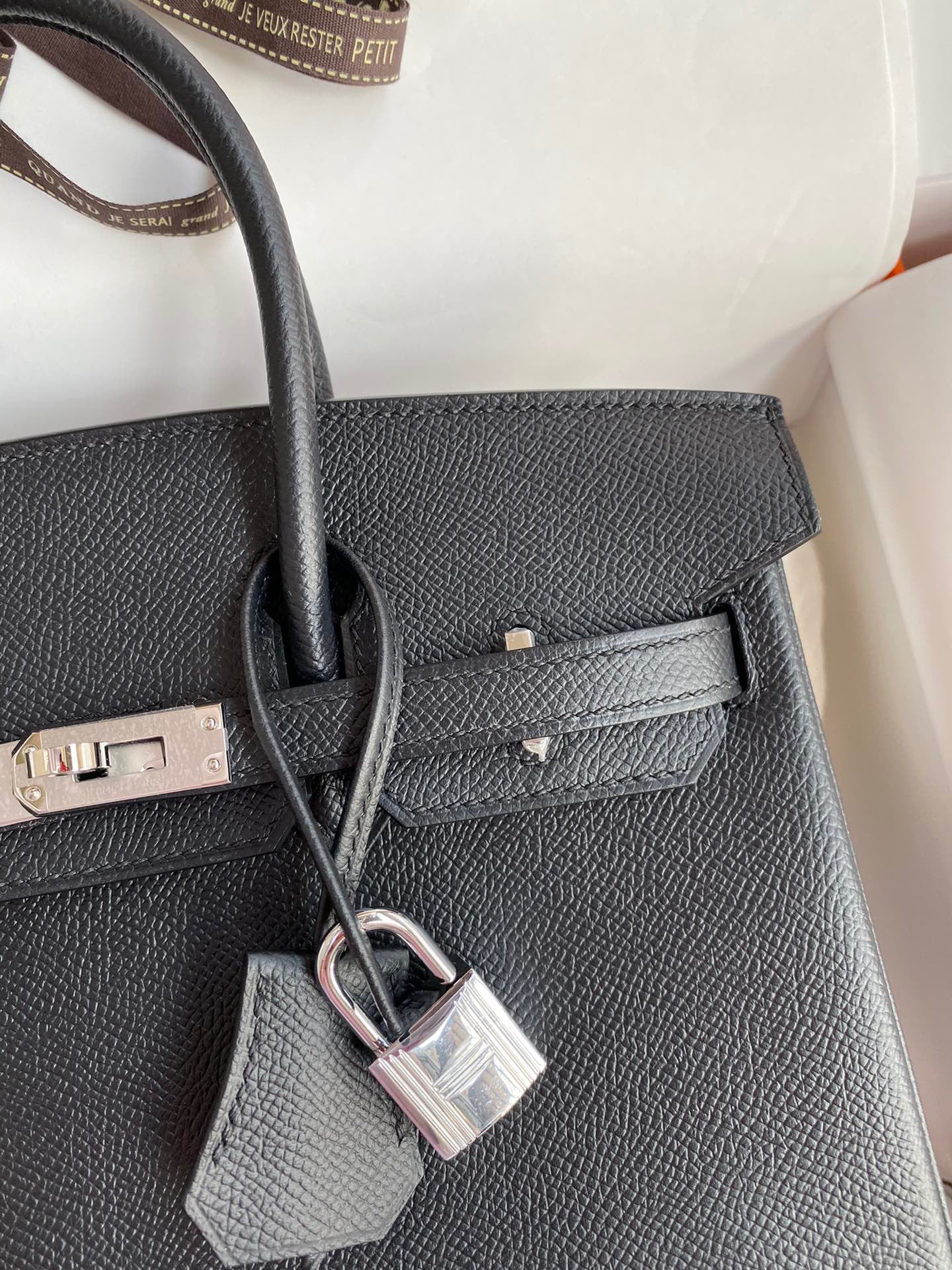 Hermes Birkin 25 Bag In Black Epsom Leather