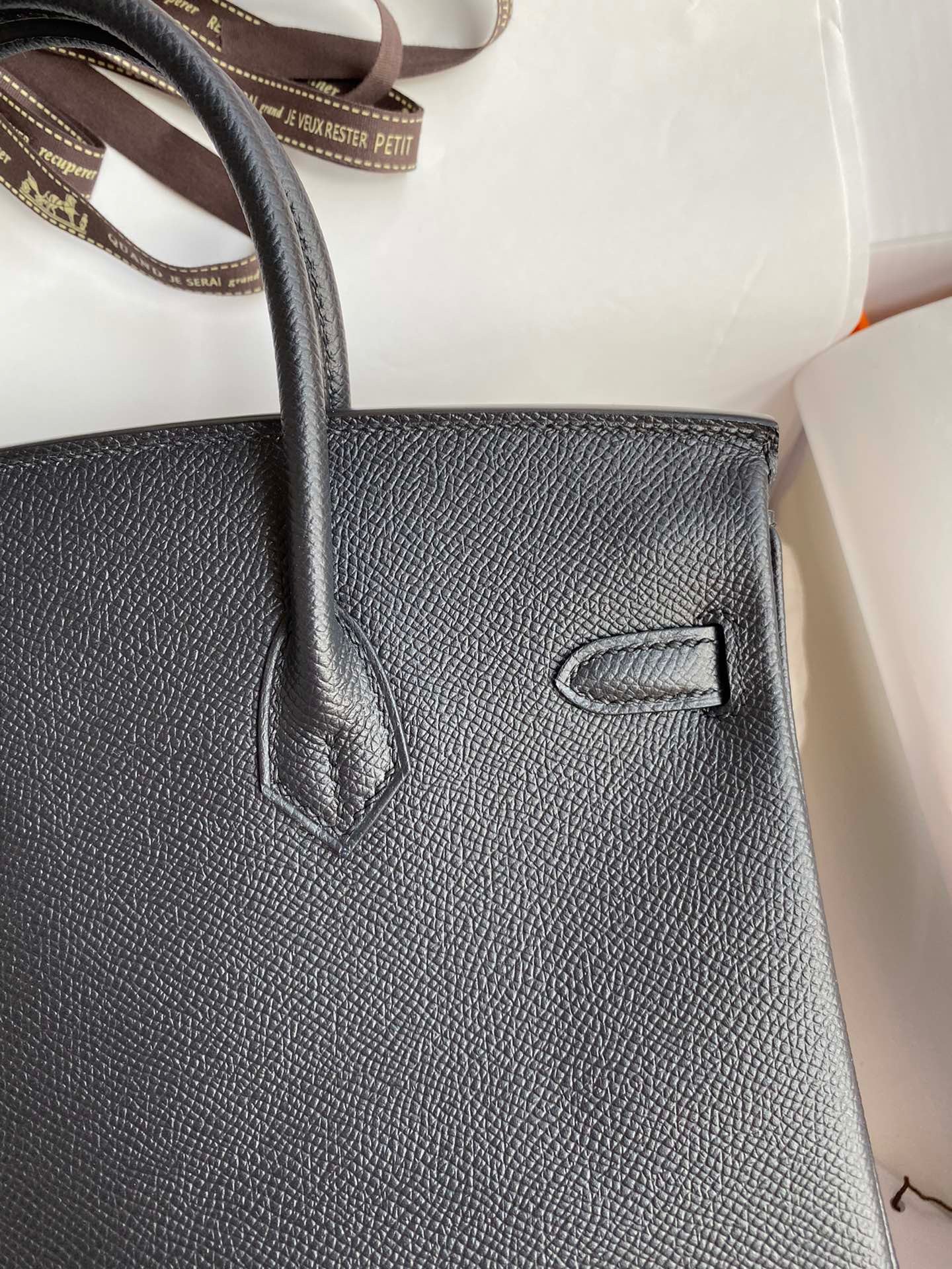 Hermes Birkin 25 Bag In Black Epsom Leather