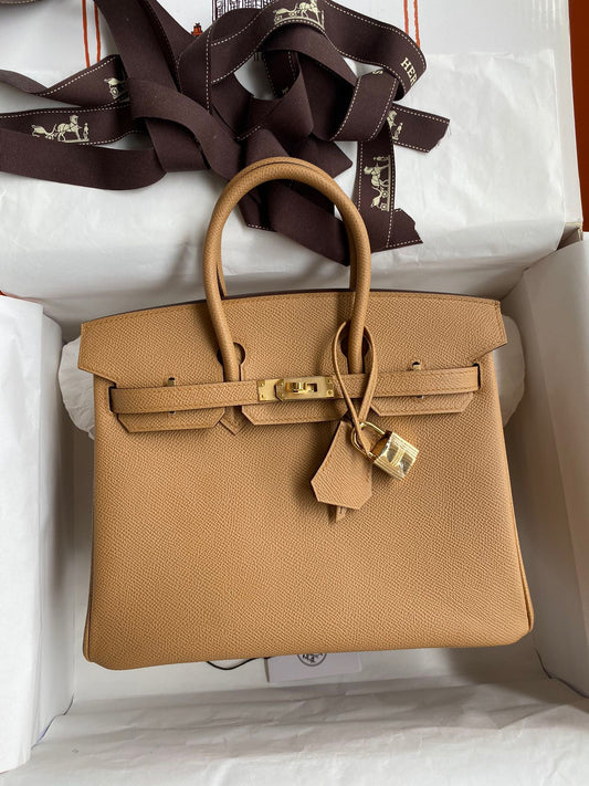 Hermes Birkin 25 Bag In Brown Epsom Leather