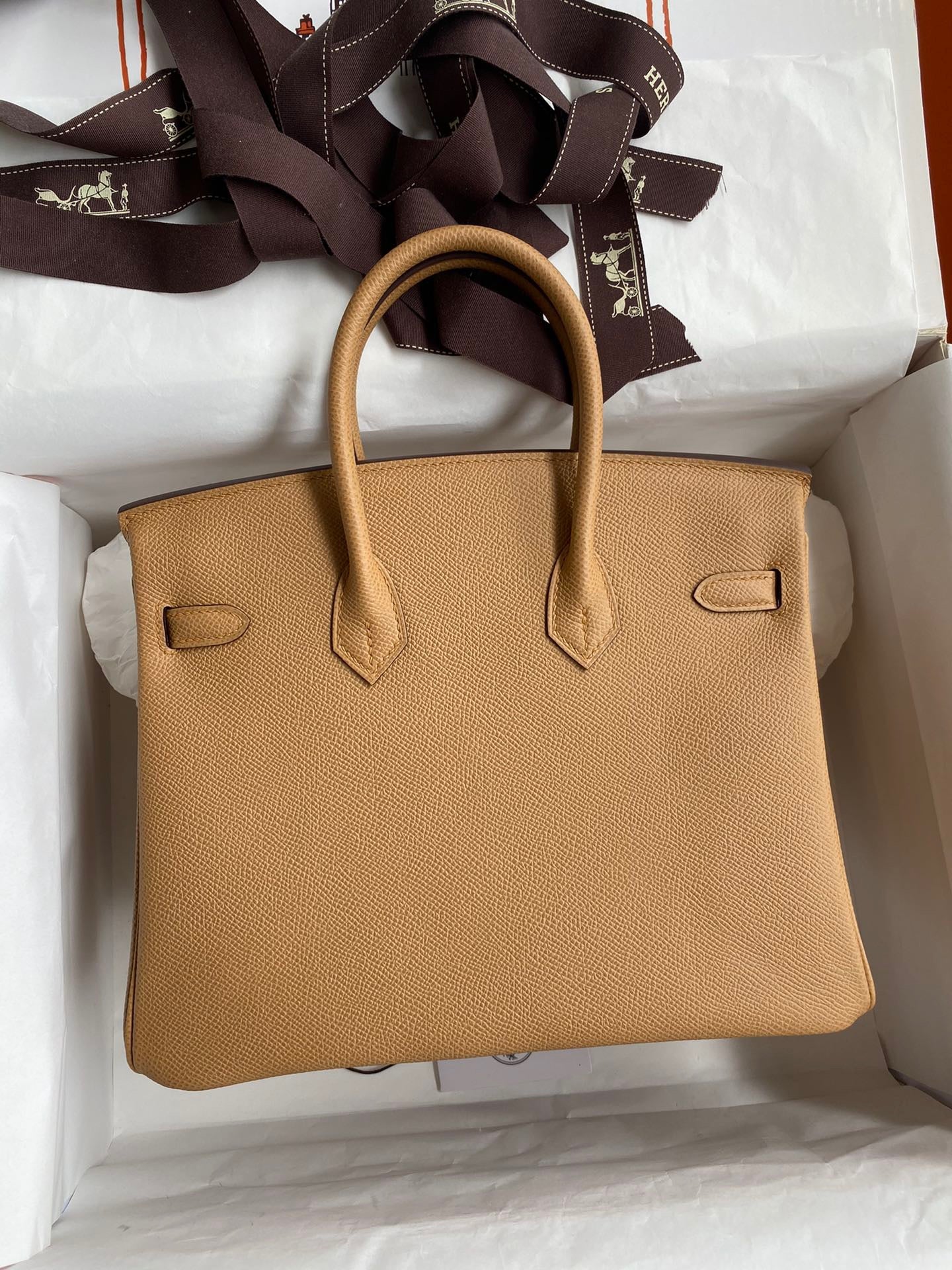 Hermes Birkin 25 Bag In Brown Epsom Leather