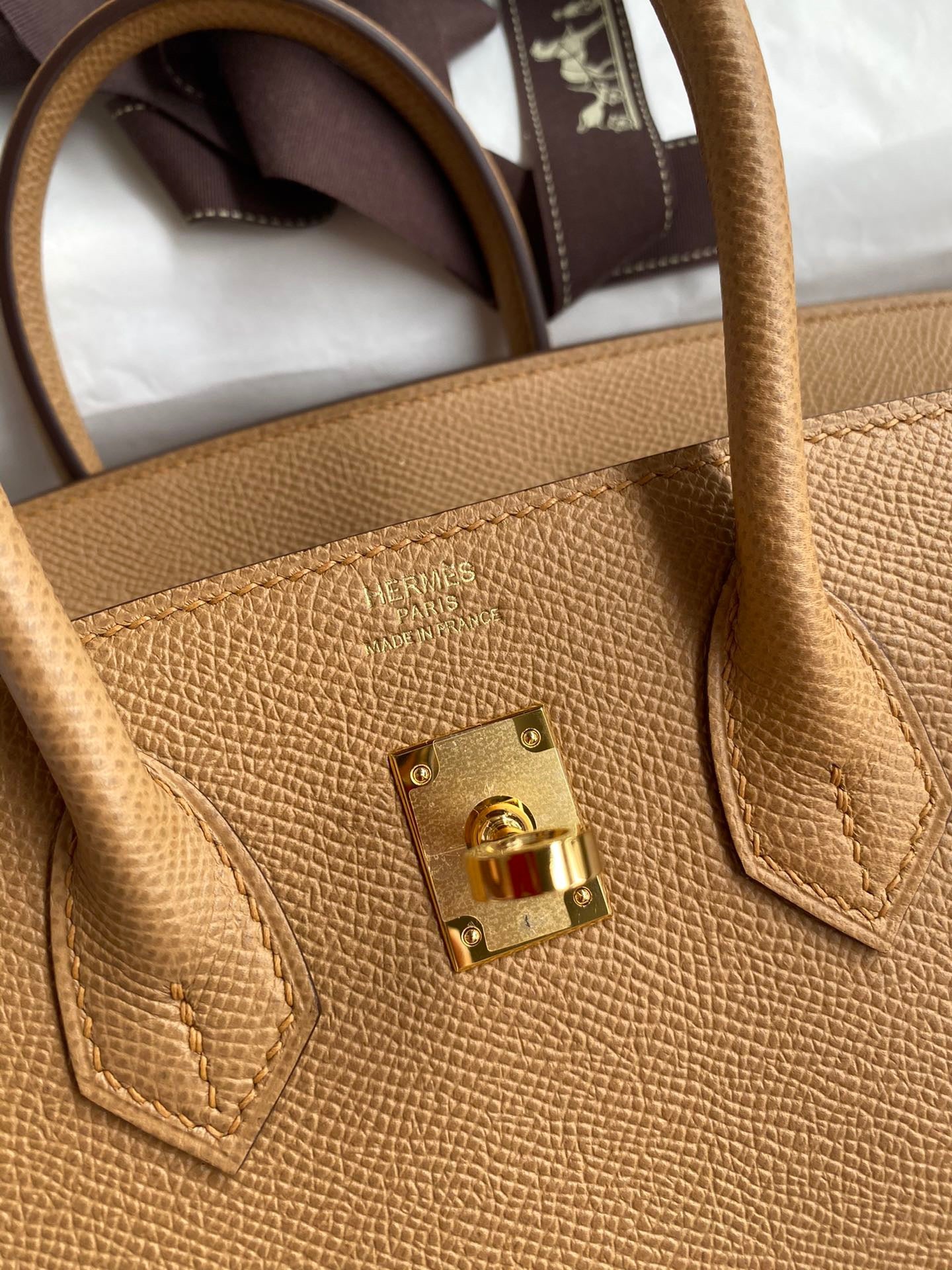 Hermes Birkin 25 Bag In Brown Epsom Leather