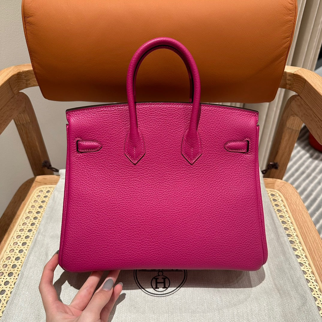 Hermes Birkin 25 Bag In Rose Purple Togo Leather