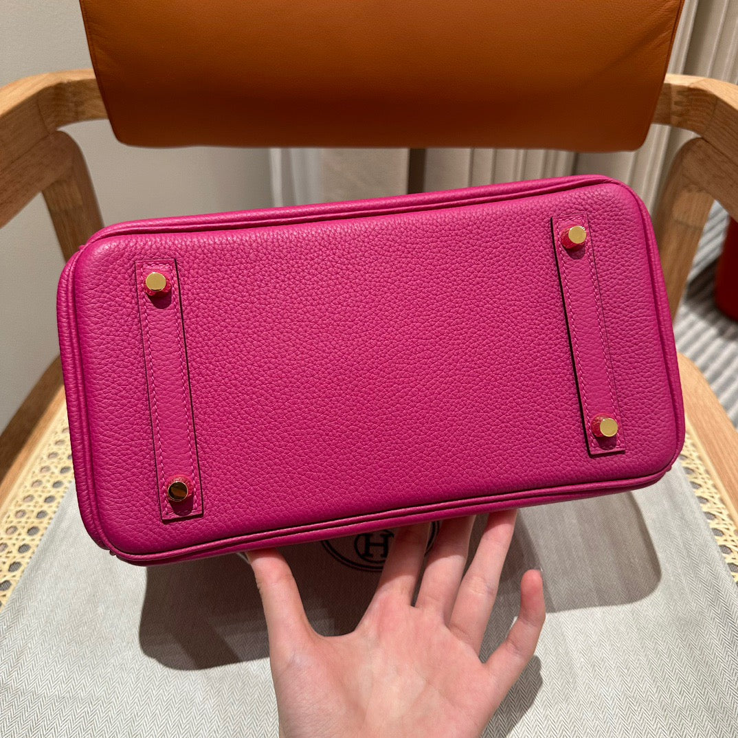 Hermes Birkin 25 Bag In Rose Purple Togo Leather