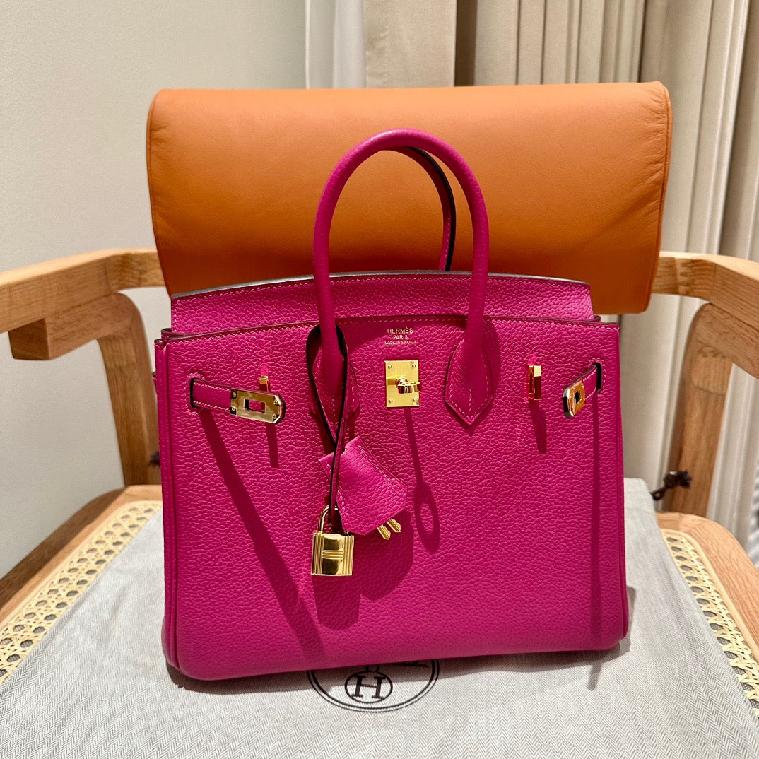 Hermes Birkin 25 Bag In Rose Purple Togo Leather