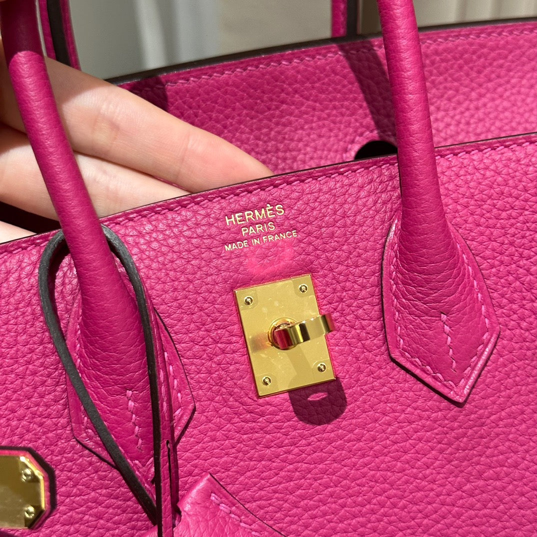 Hermes Birkin 25 Bag In Rose Purple Togo Leather