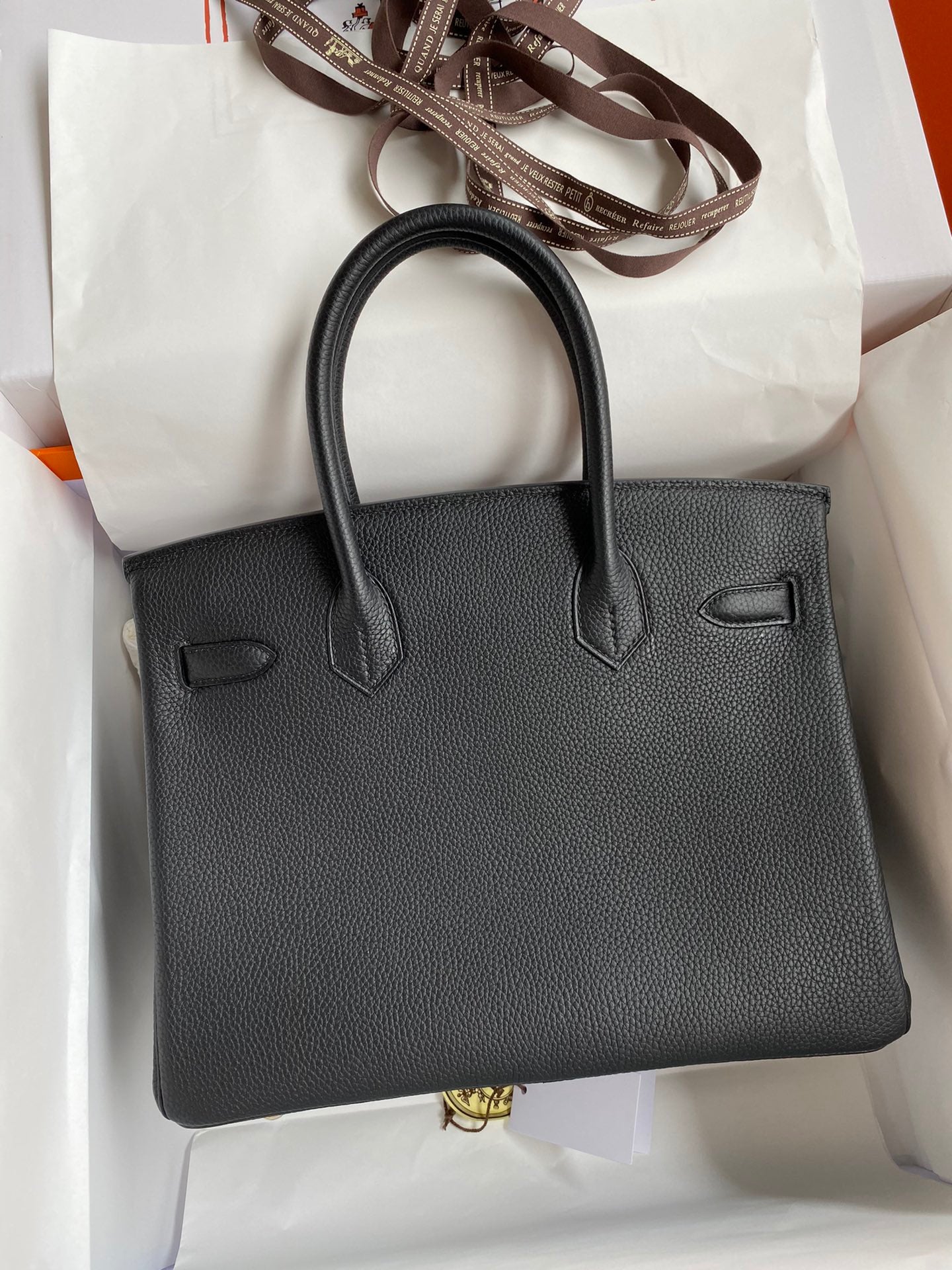 Hermes Birkin 30 Bag in Black Togo Leather 