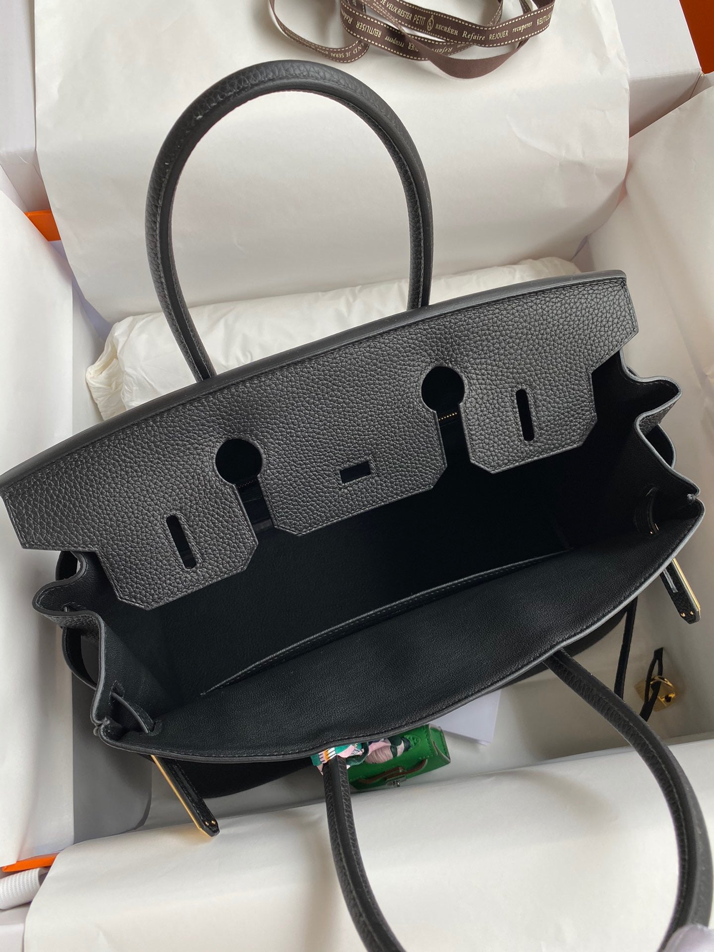 Hermes Birkin 30 Bag in Black Togo Leather 