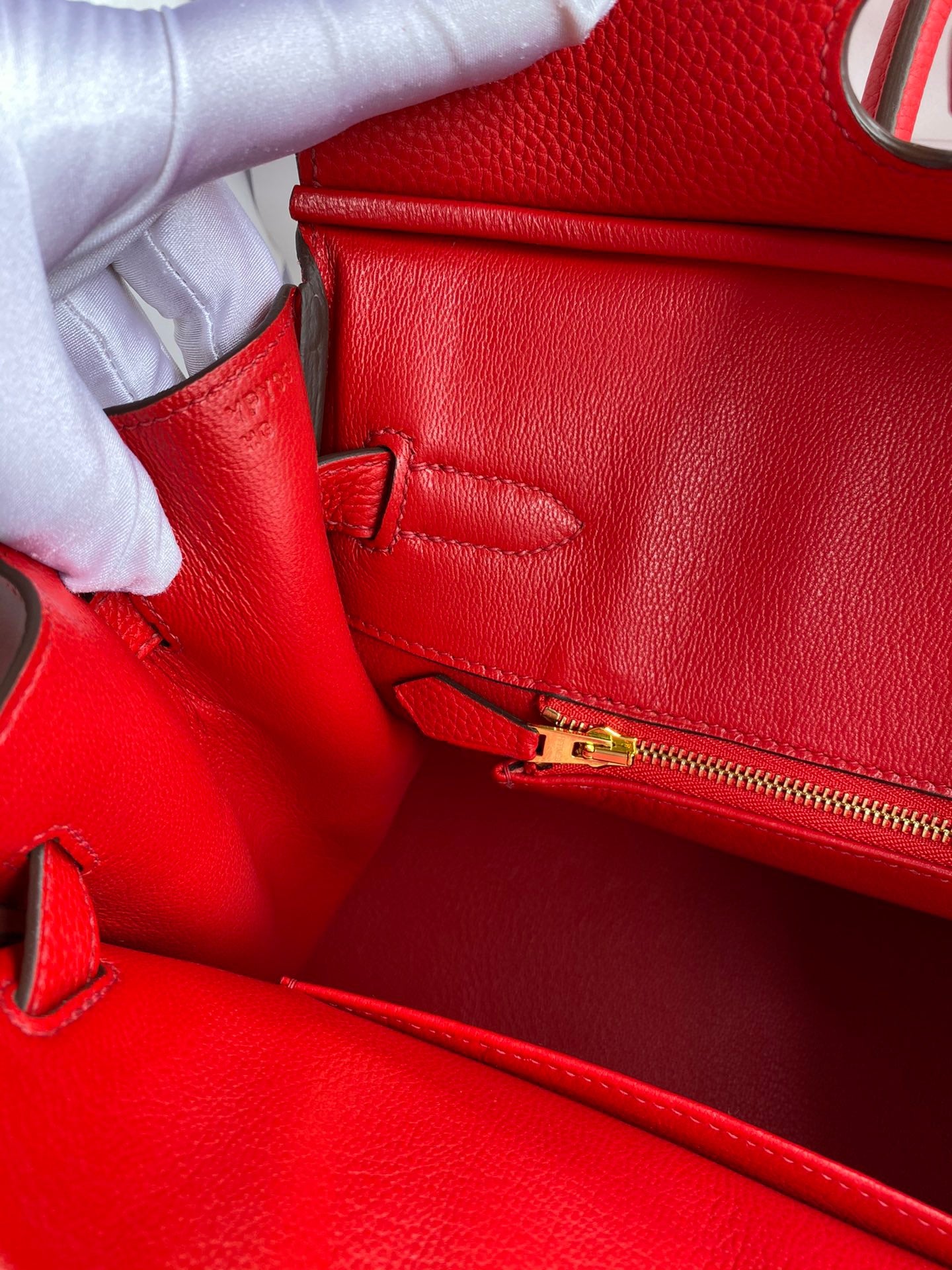 Hermes Birkin 30 Bag in flag Red Togo Leather 