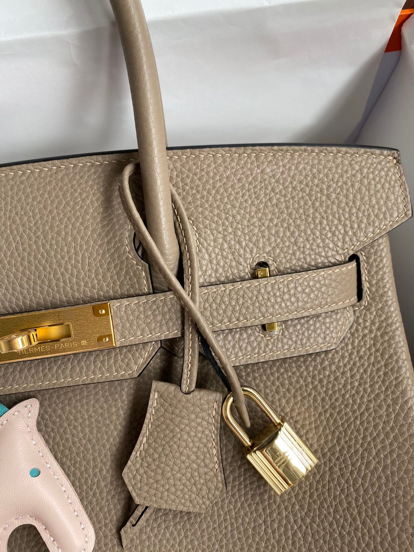 Hermes Birkin 30 Bag in Turtle dove Gray Togo Leather 