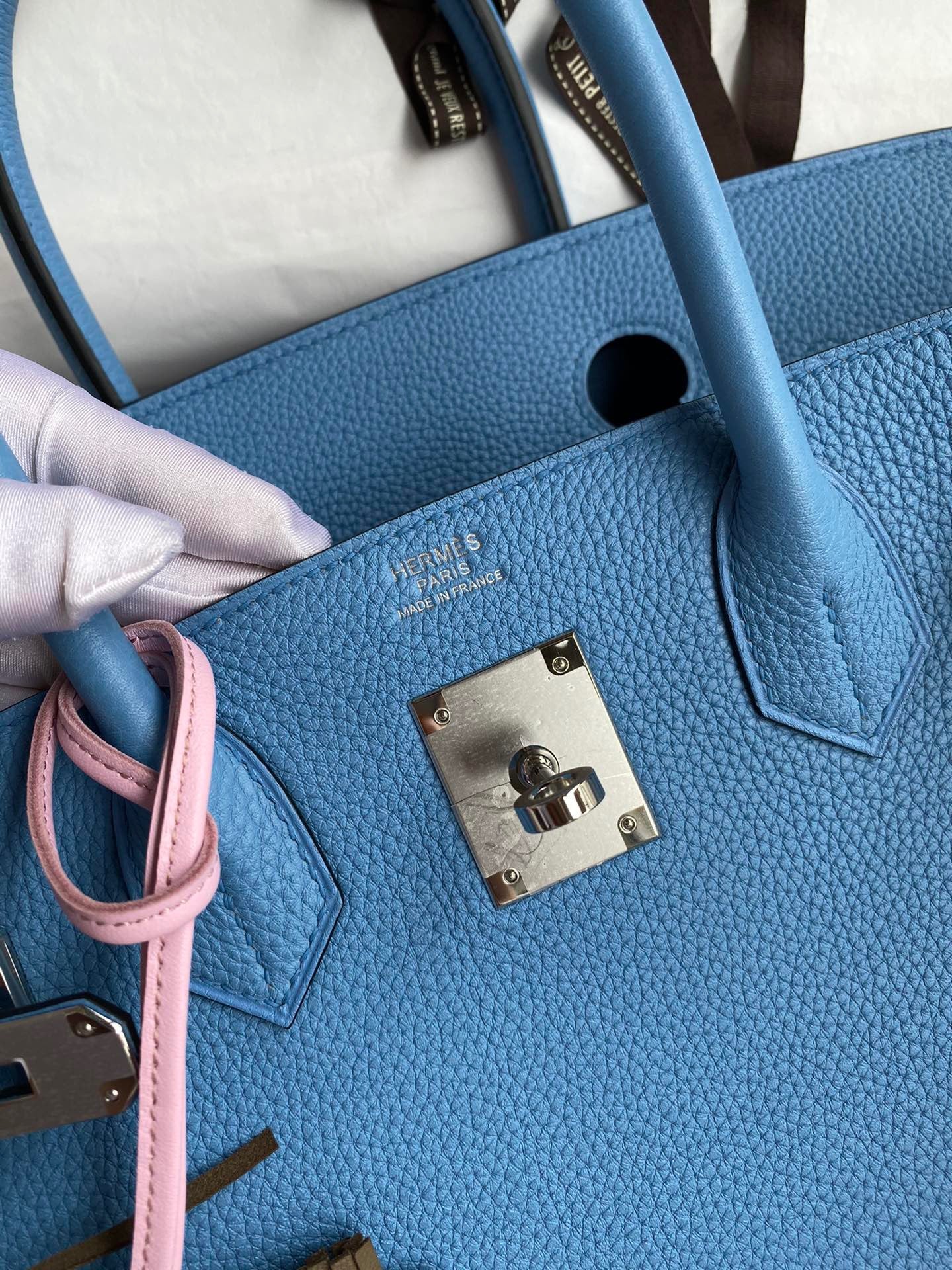 Hermes Birkin 30 Bag in Heaven Blue Togo Leather 