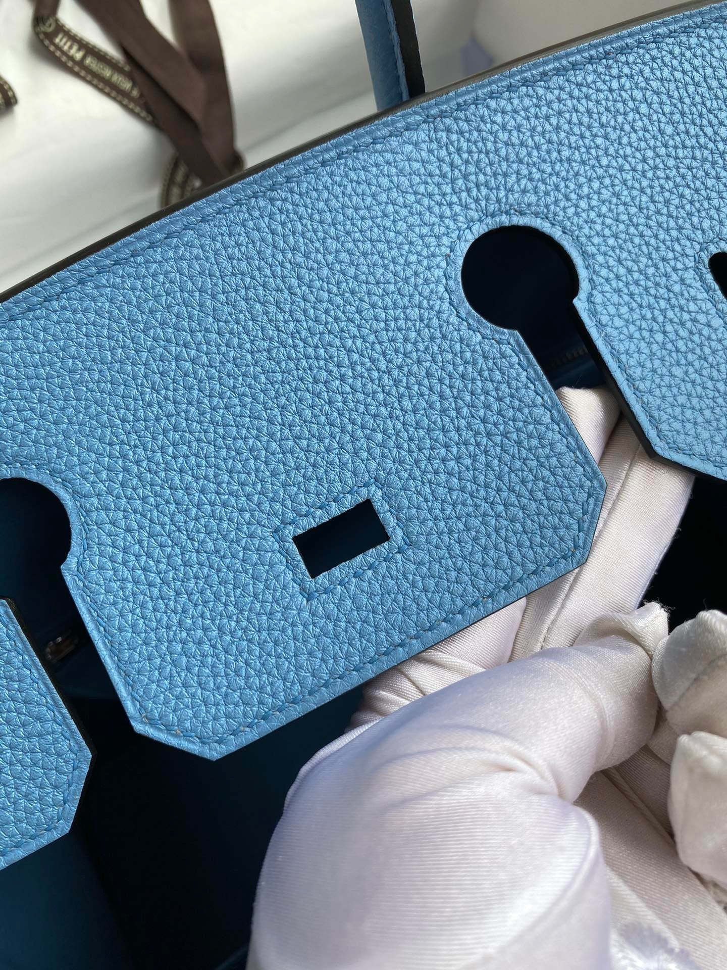 Hermes Birkin 30 Bag in Heaven Blue Togo Leather 