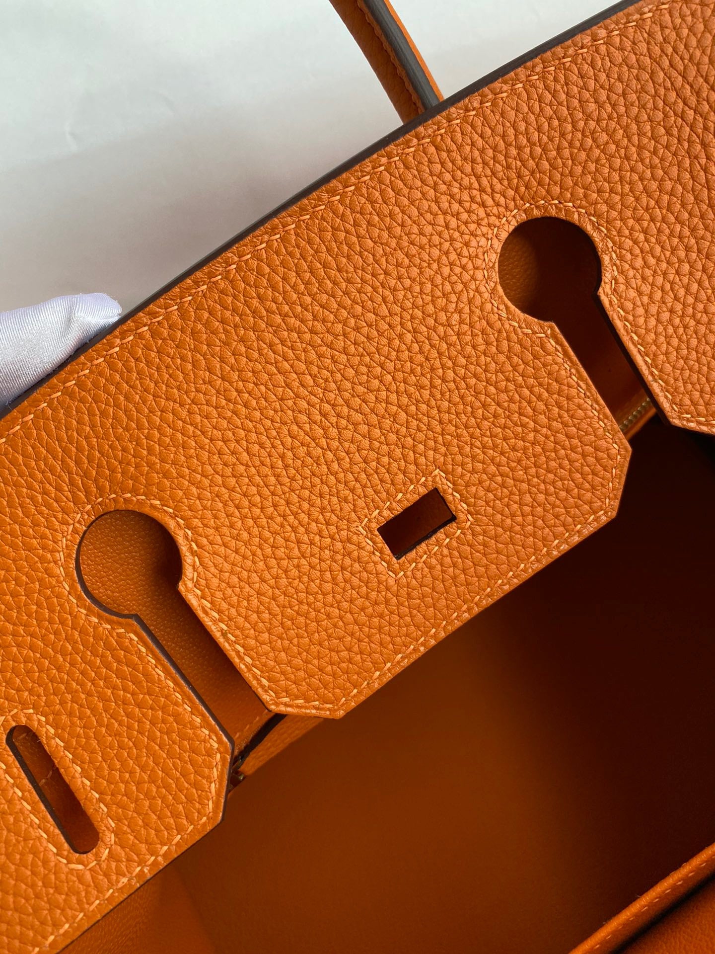 Hermes Birkin 30 Bag in Orange Togo Leather 