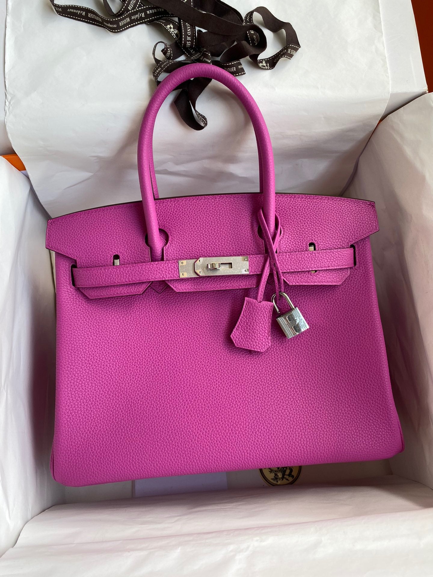 Hermes Birkin 30 Bag in Magnolia Powder Togo Leather 