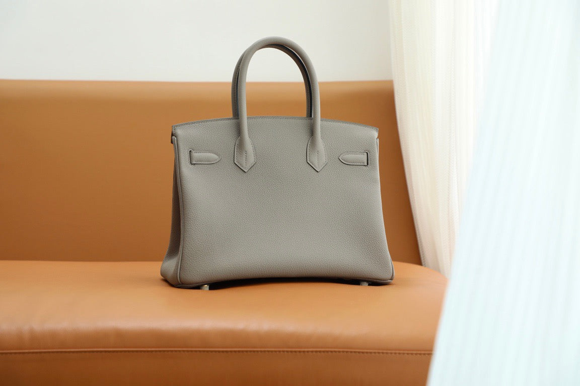 Hermes Birkin 30 Bag in Gris Asphalte Togo Leather 