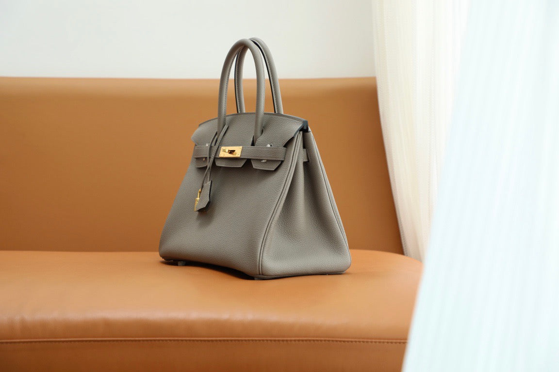 Hermes Birkin 30 Bag in Gris Asphalte Togo Leather 