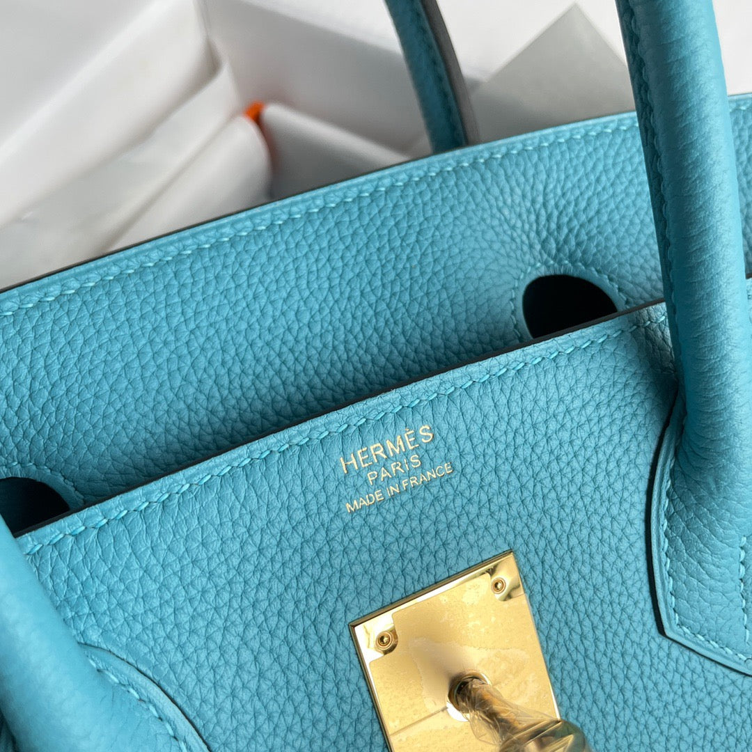 Hermes Birkin 30 Bag in Northern Blue Togo Leather 