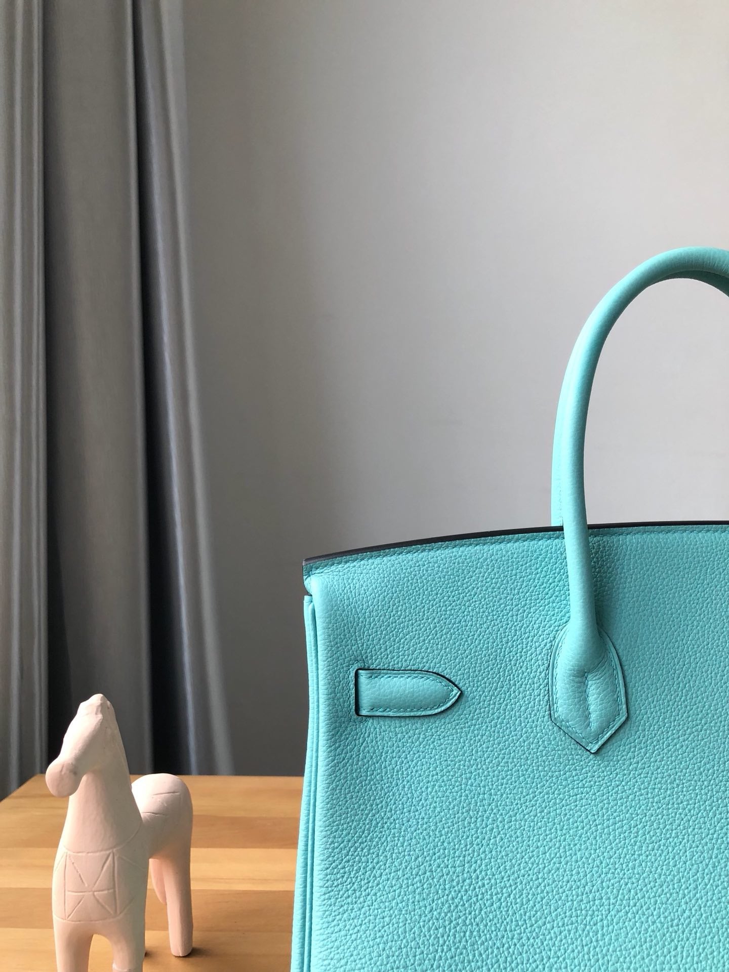 Hermes Birkin 30 Bag in Macaron Blue Togo Leather 