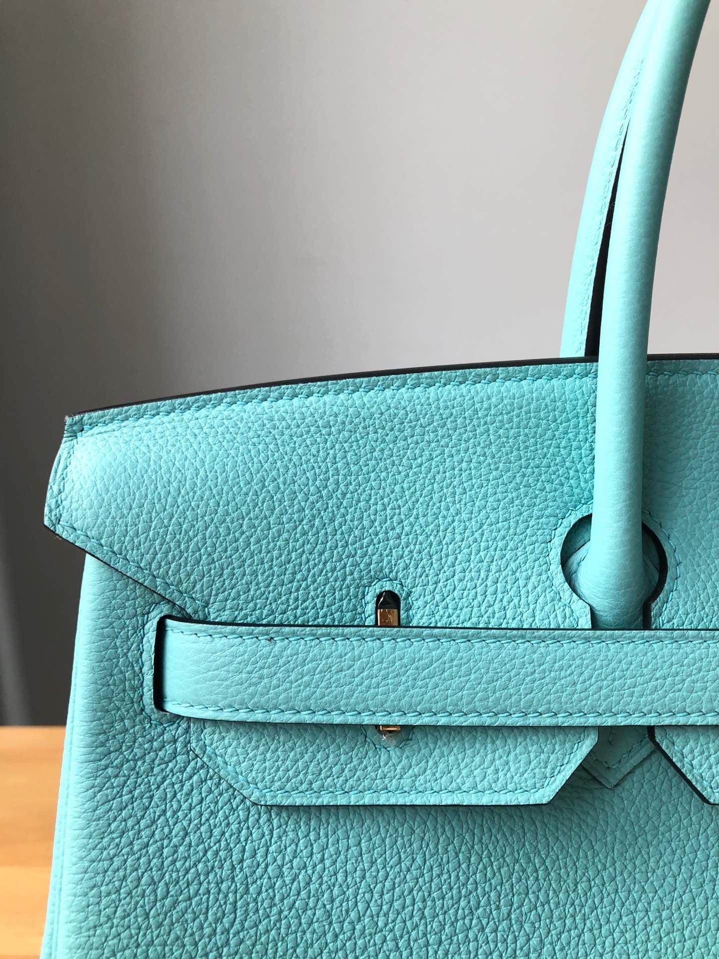 Hermes Birkin 30 Bag in Macaron Blue Togo Leather 