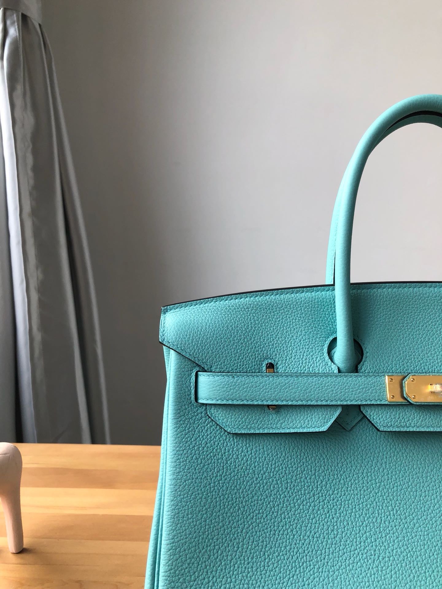 Hermes Birkin 30 Bag in Macaron Blue Togo Leather 