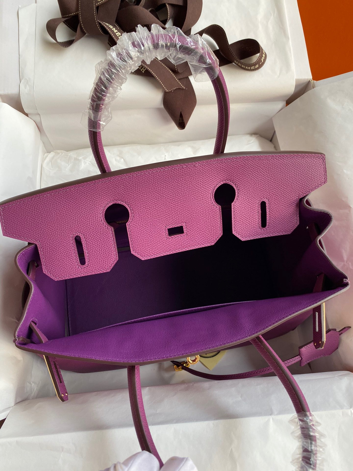 Hermes Birkin 30 Bag in Purple Epsom Leather