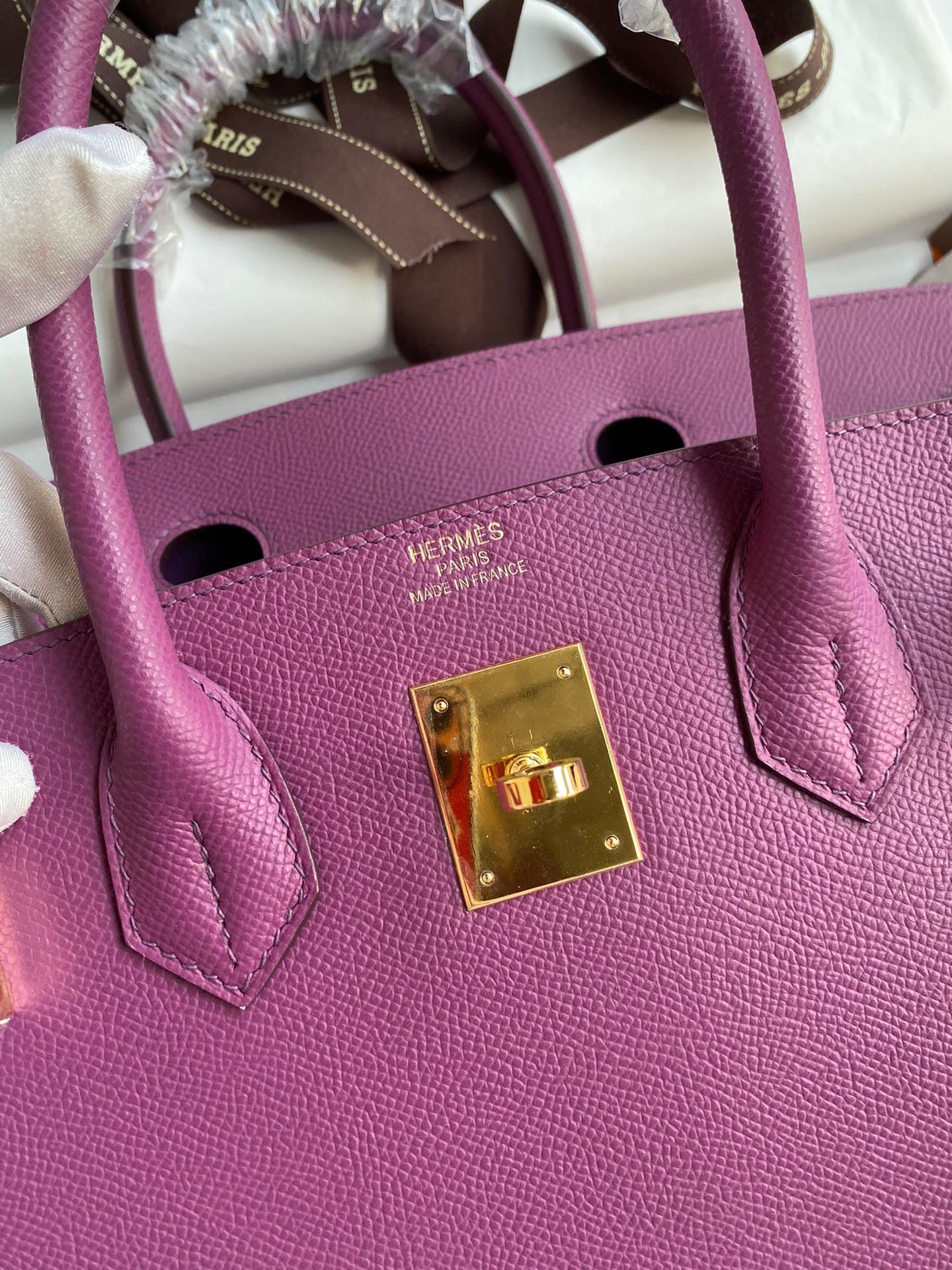 Hermes Birkin 30 Bag in Purple Epsom Leather