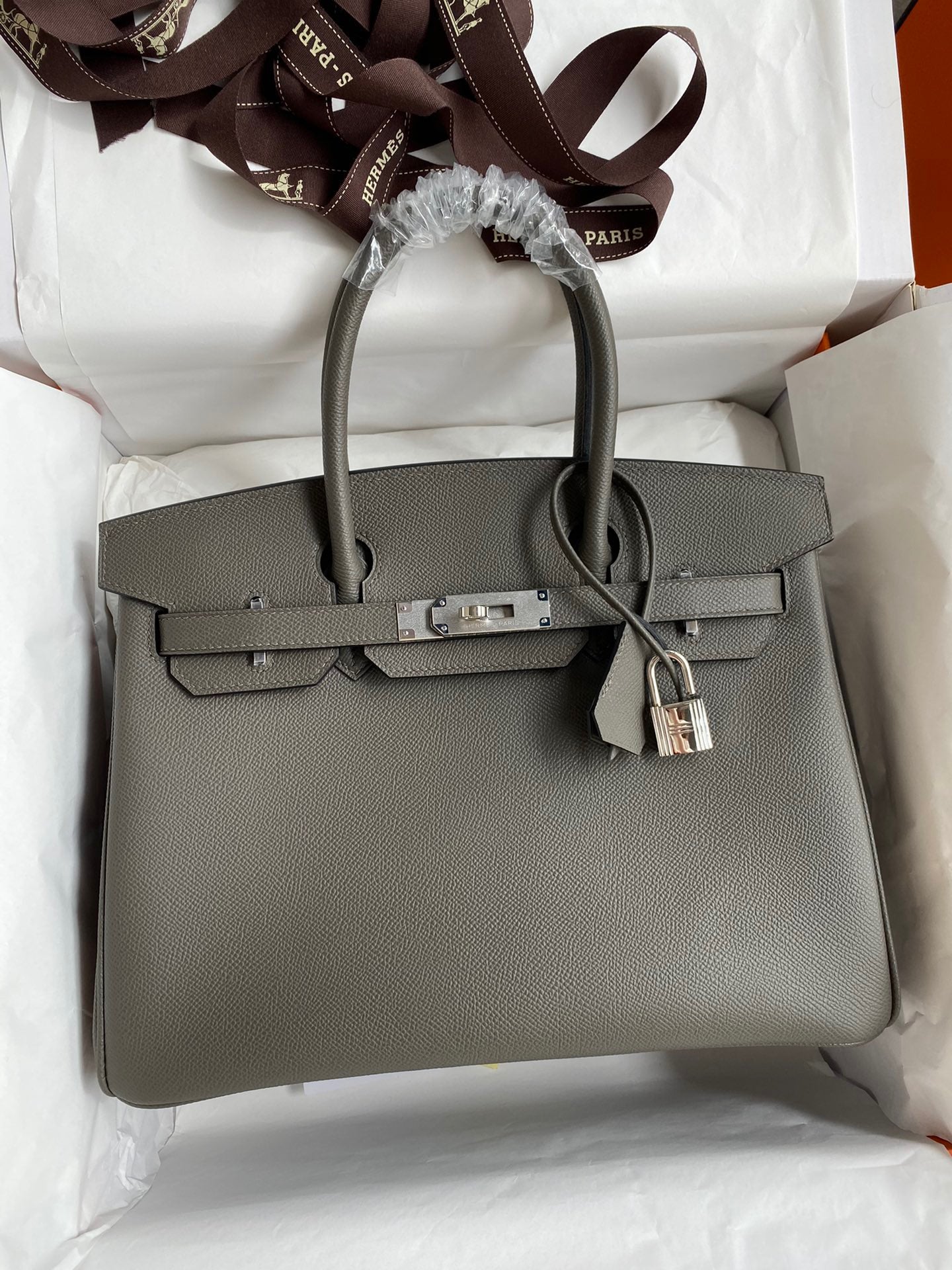 Hermes Birkin 30 Bag in Brown Epsom Leather