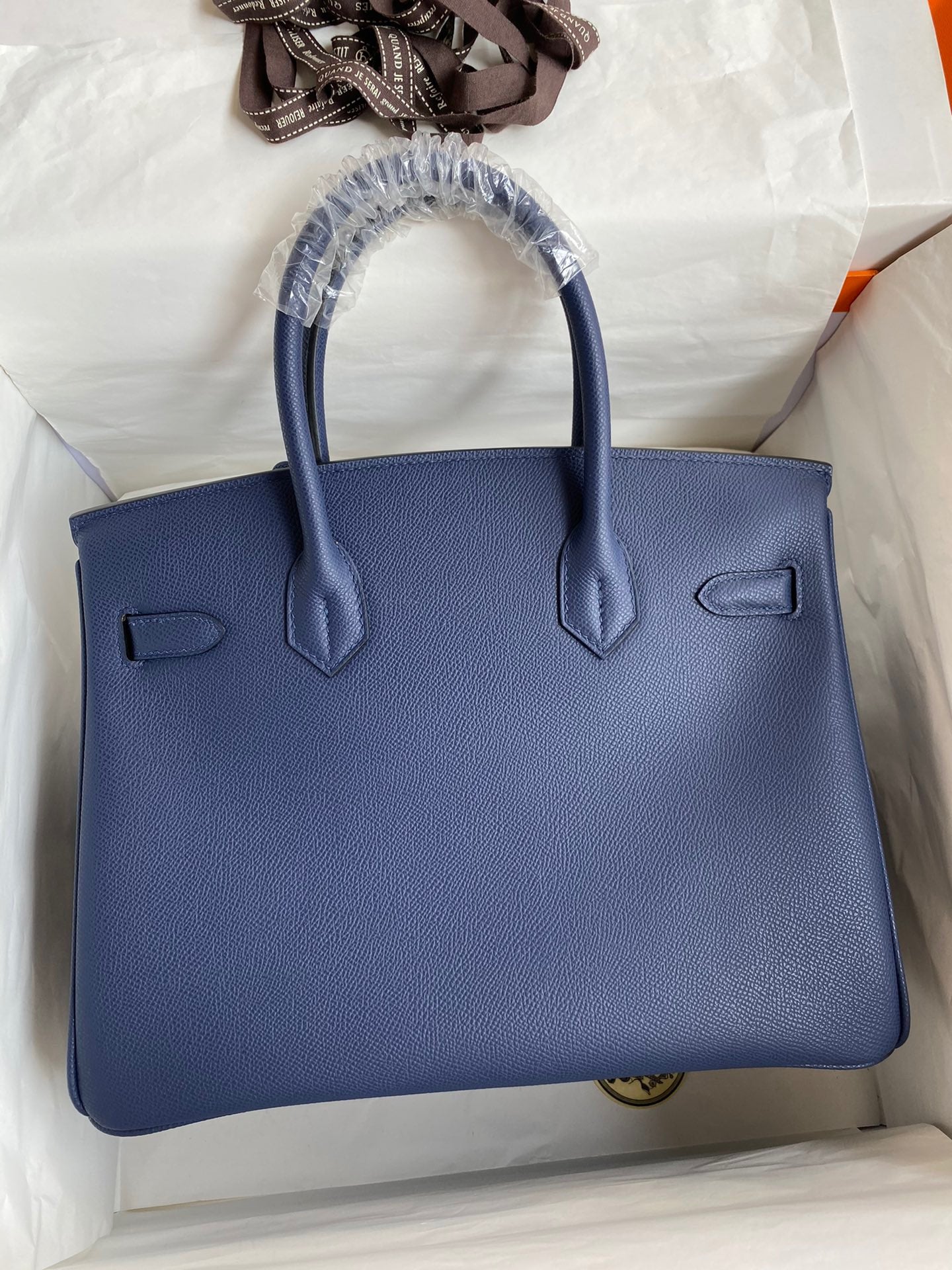 Hermes Birkin 30 Bag in Dark Blue Epsom Leather